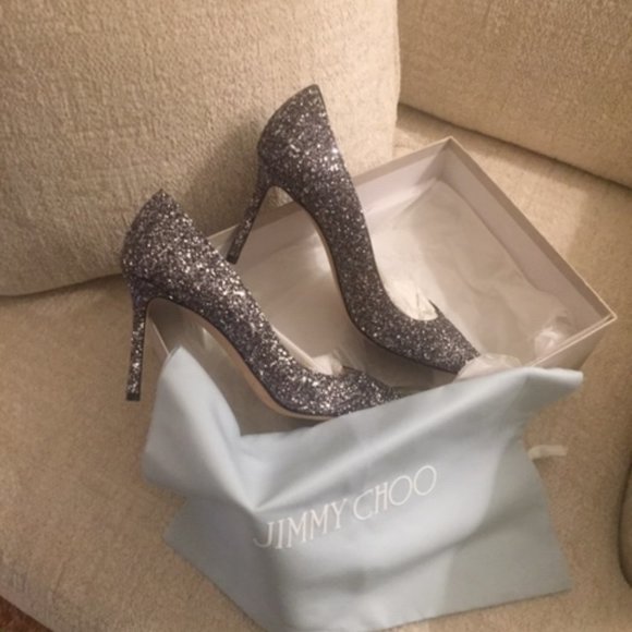 Jimmy Choo Romy 85 Gun Metal Mix Size 9 - Picture 2 of 3